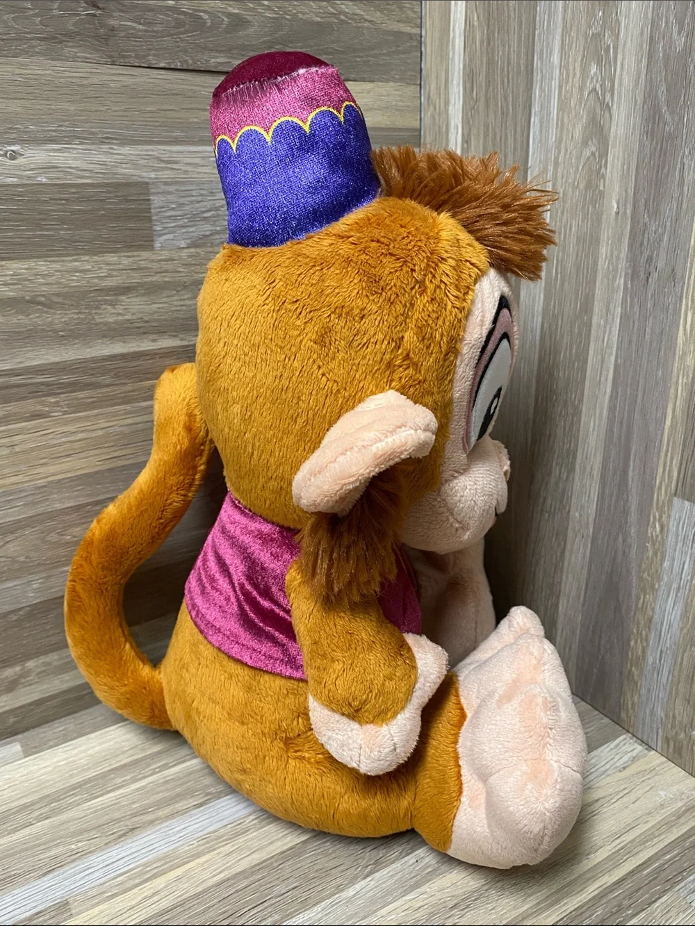 Disney Plush Abu Monkey in Brown with Pink and Purple Accentsy baby Abu Disney
